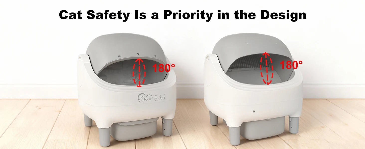 Automatische Kattenbak Zelfreinigend – Open-Top Kattenbak met App Bediening, Grote Capaciteit, Smart Litter Box met 2.4G WiFi