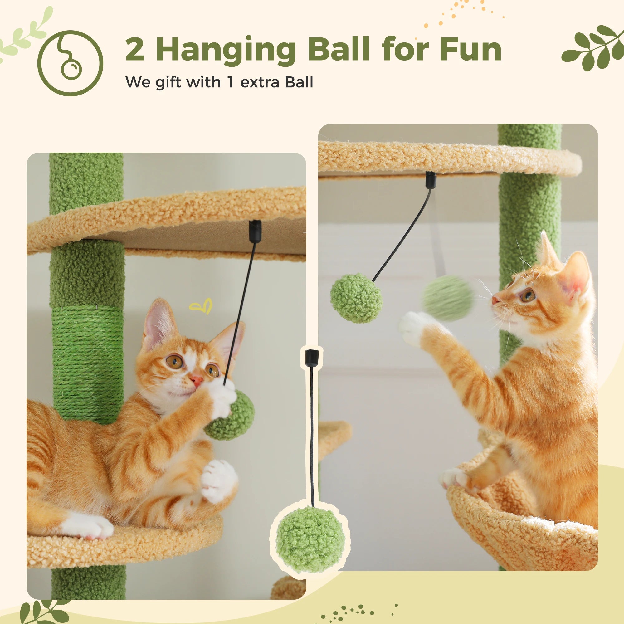 Verstelbare Houten Krabpaal tot Plafond met Hangmat en Kattenhuis – Grote Kattenboom met Sisal Krabpalen en 7 Niveaus – Luxe Katten Klimtoren voor Binnen