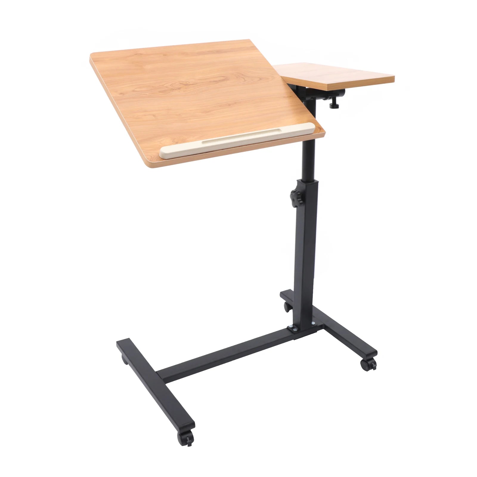 Verstelbaar Laptopbureau 360° Draaibaar – Mobiele Laptoptafel met Wielen – Ergonomisch Bureau in Hoogte Verstelbaar voor Thuiswerken en Studeren