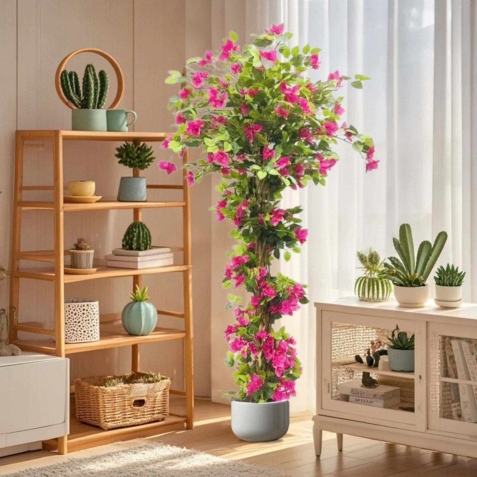 Kunstmatige Bougainvillea Boom 185 cm Roze – Realistische Nepplant voor Binnen & Buiten