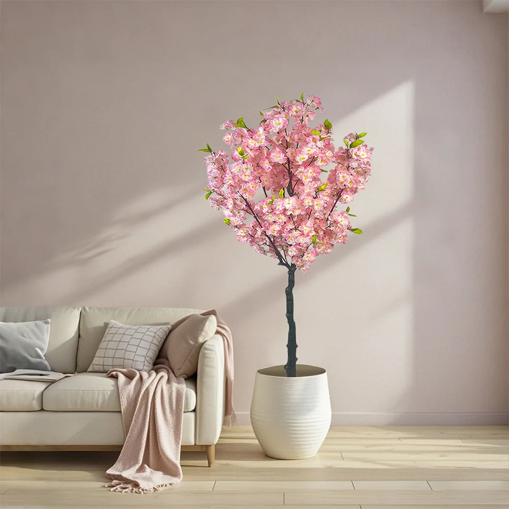Kunstmatige Kersenbloesemboom 150 cm in Pot – Realistische Sakura Kunstboom voor Binnen, Woonkamer & Kantoor Decoratie