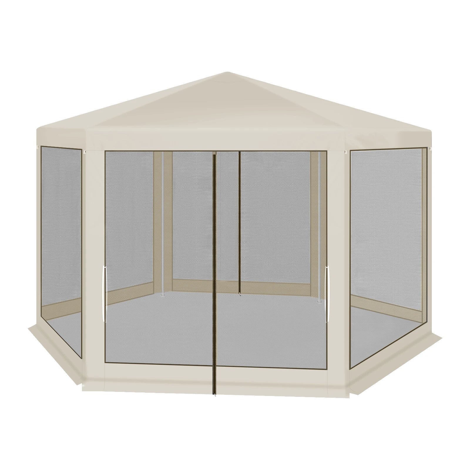 Tuinpaviljoen 3,8 x 3,3 m met Klamboe – Tuinhuisje met Mesh Zijwanden, UV-Bescherming & Luifel voor Tuin en Terras
