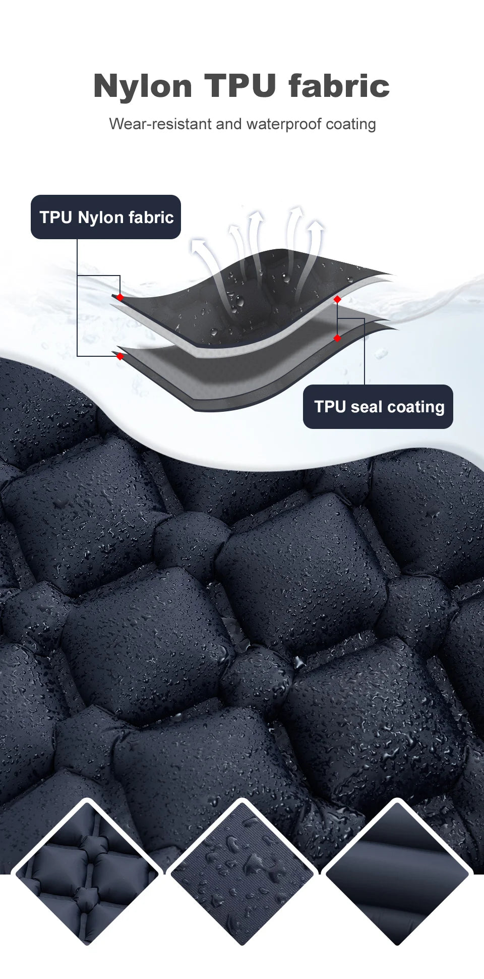 Opblaasbaar Ultralicht Slaapmatje met Ingebouwd Kussen en Pomp – Comfortabel Outdoor Slaapsysteem