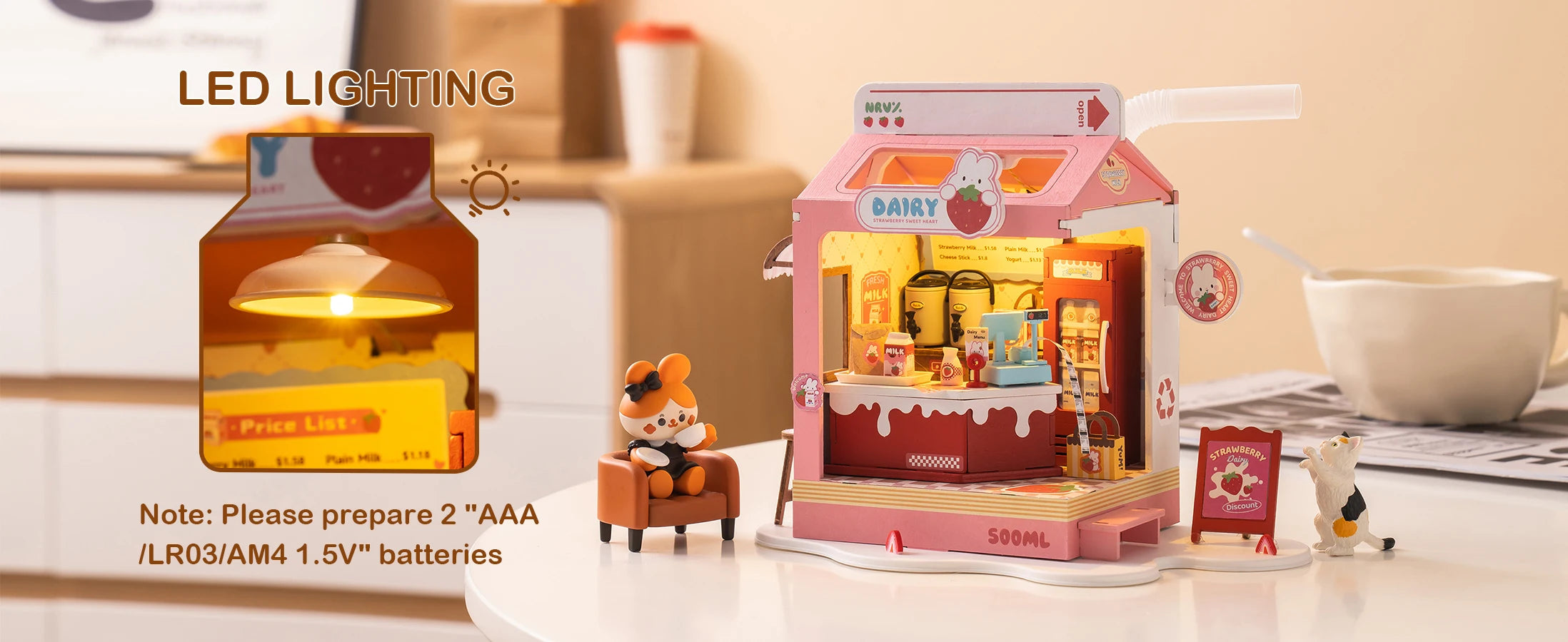 DIY Miniatuur Huis Kit – Food Box Creatief Bouwpakket voor Kinderen en Hobbyisten – Houten Miniatuur Poppenhuis 1:24