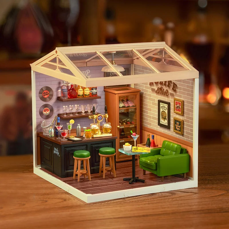 Miniatuur Poppenhuis Bouwset – Burgers Bar Thema – Creatieve DIY Bouwstenen voor Kinderen en Tieners