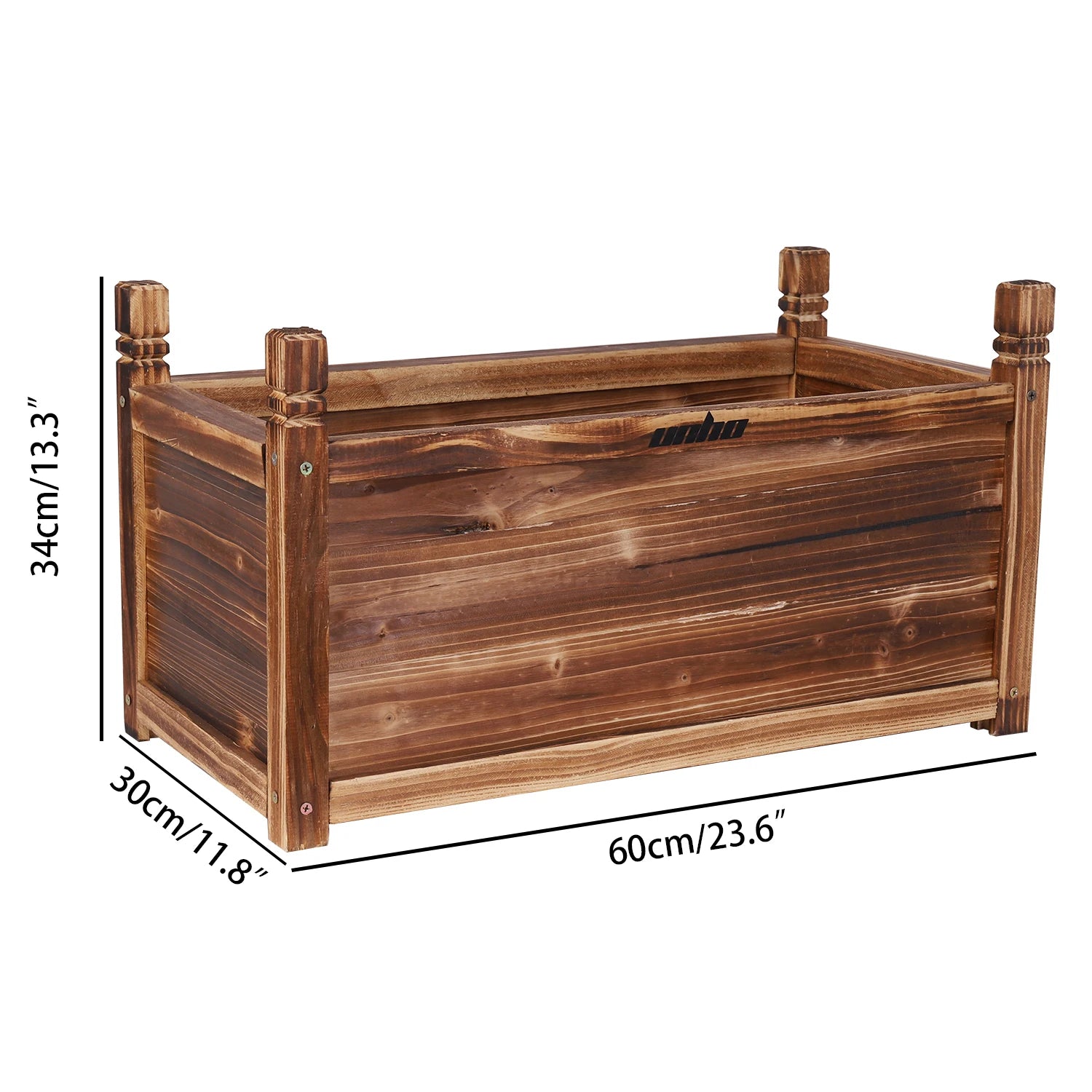 Houten Verhoogde Plantenbak Buiten – Massief Dennenhout Bloembak voor Tuin & Balkon – Verhoogde Tuinbak voor Groenten, Kruiden en Bloemen