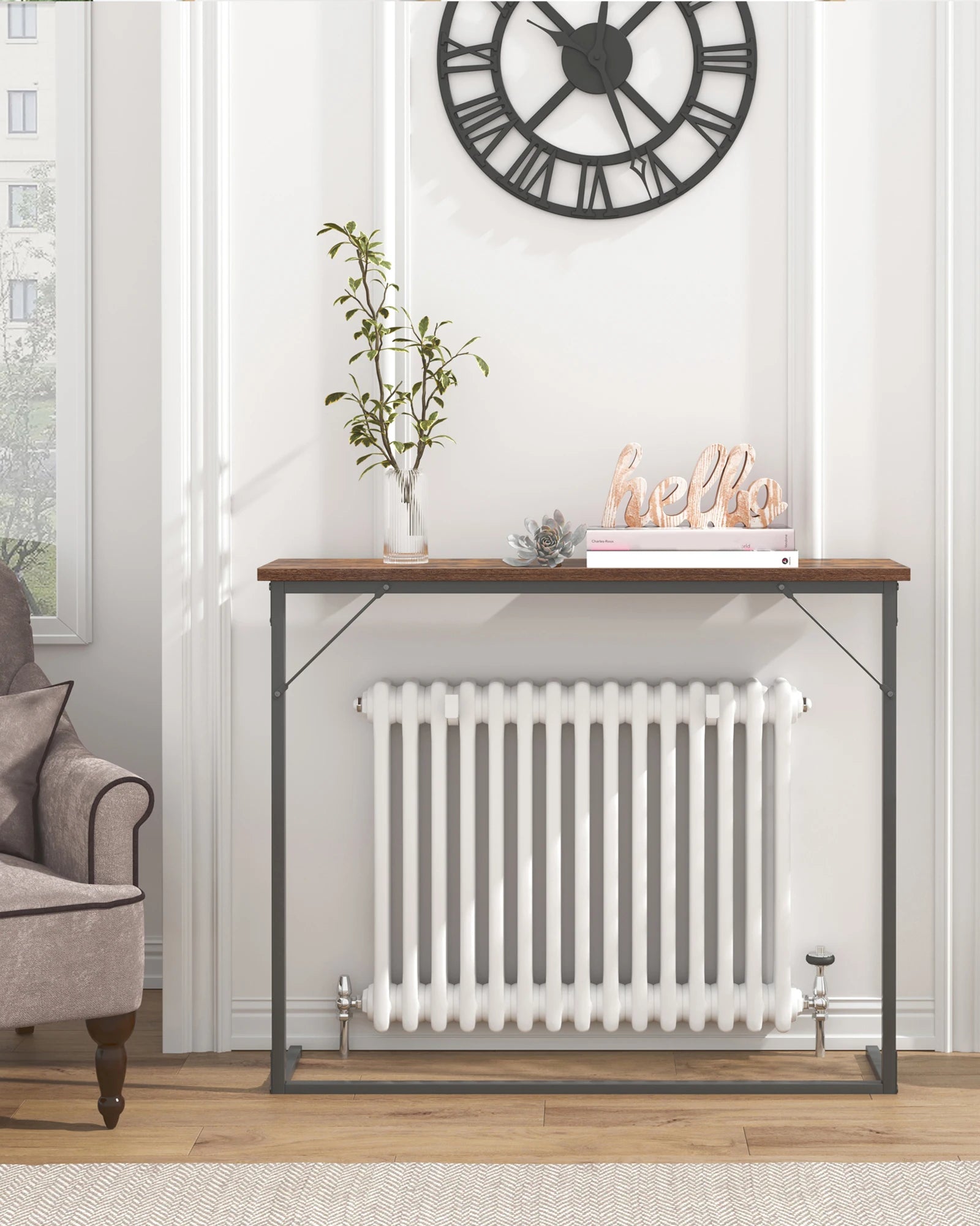 Console tafel ‑ smalle industriële sofa tafel voor woonkamer en entree