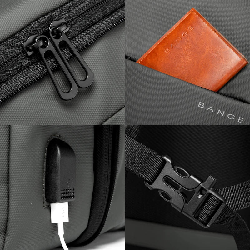 Uitbreidbare Heren Business Rugzak – Grote Capaciteit 17.3″ Laptop, USB‑Poort, Waterdicht Voor School, Werk & Reis