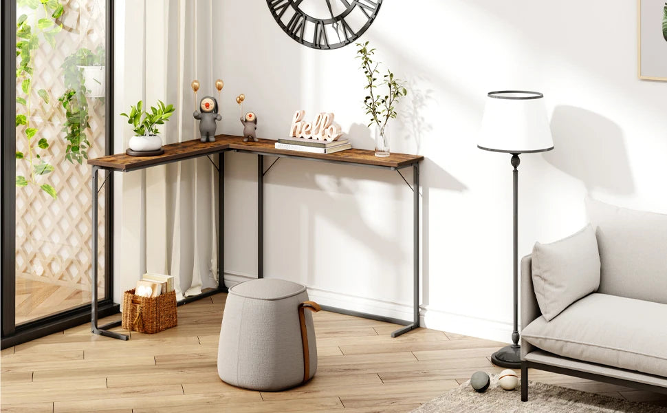 Console tafel ‑ smalle industriële sofa tafel voor woonkamer en entree