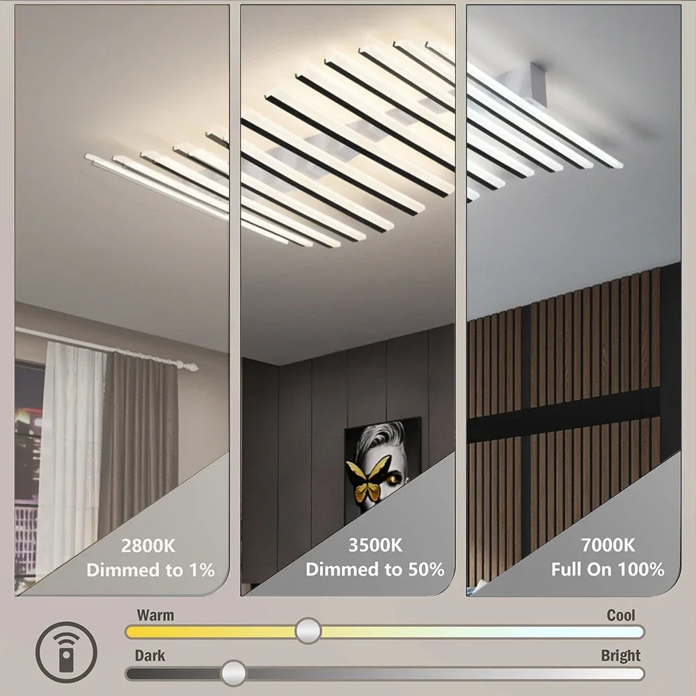 Dimbare LED Plafondlamp Golfvorm – Moderne Design Plafondlamp met Afstandsbediening & 3 Lichtkleuren