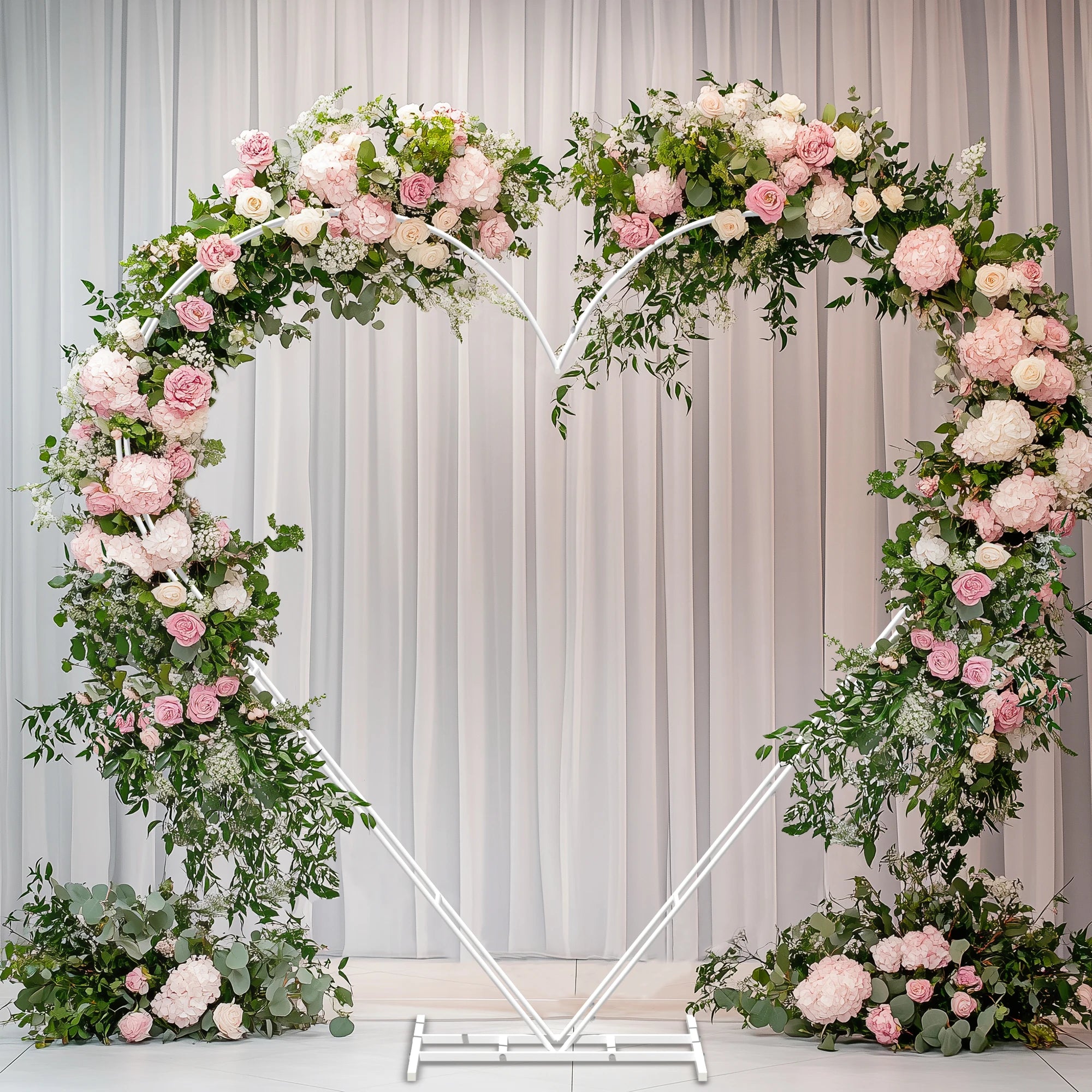 H1 Hartvormige Metalen Bruiloft Boogstandaard – Decoratieve Achtergrond voor Ceremonies