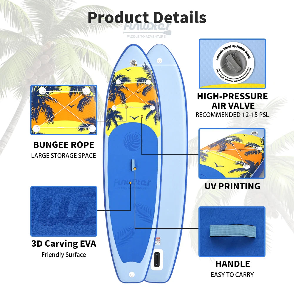 Opblaasbaar SUP Board 335 cm – Stand Up Paddle Board met Accessoires – Antislip & Extra Stabiel