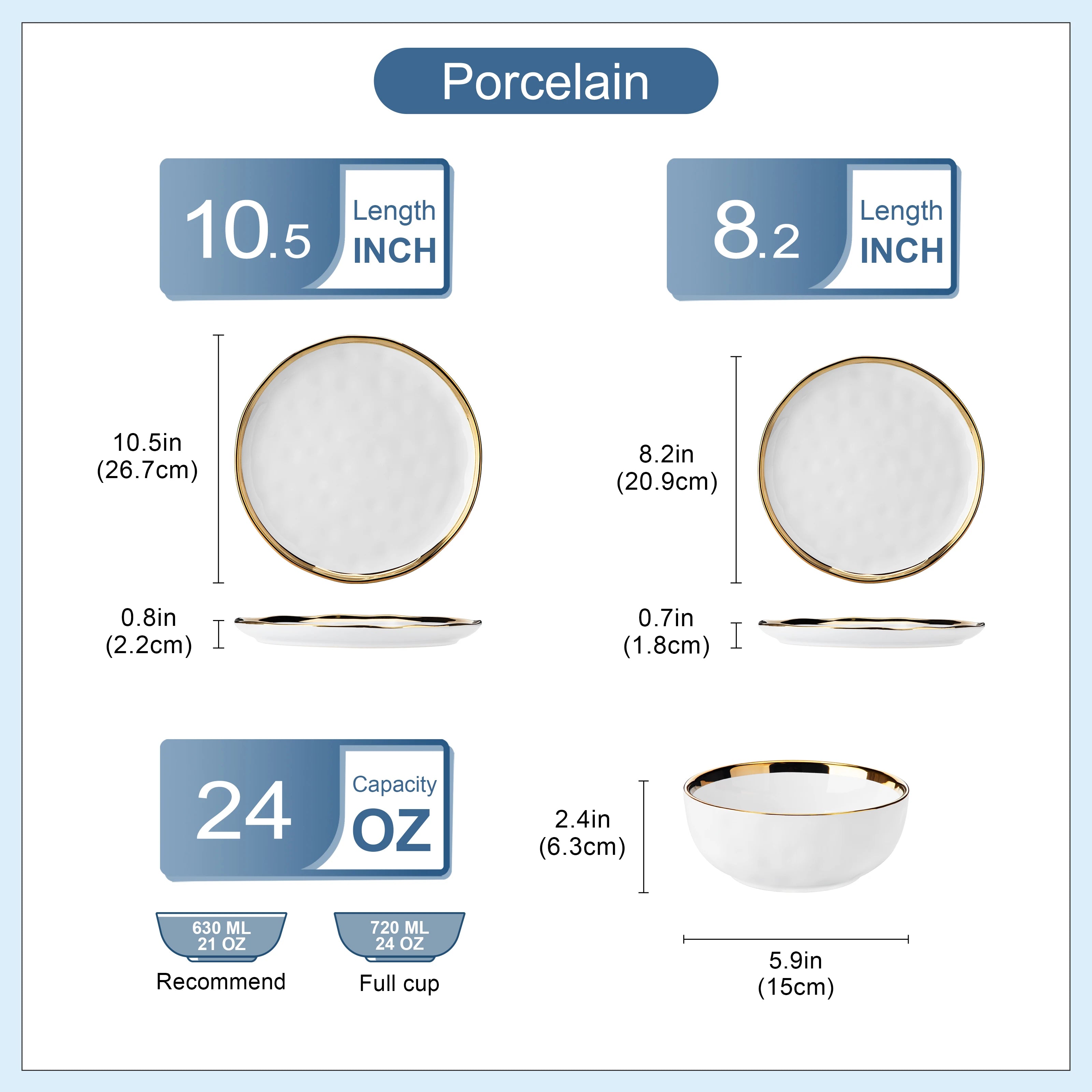 Luxe Servies Set 12-Delig Wit met Gouden Rand – Keramisch Servies voor 4 Personen