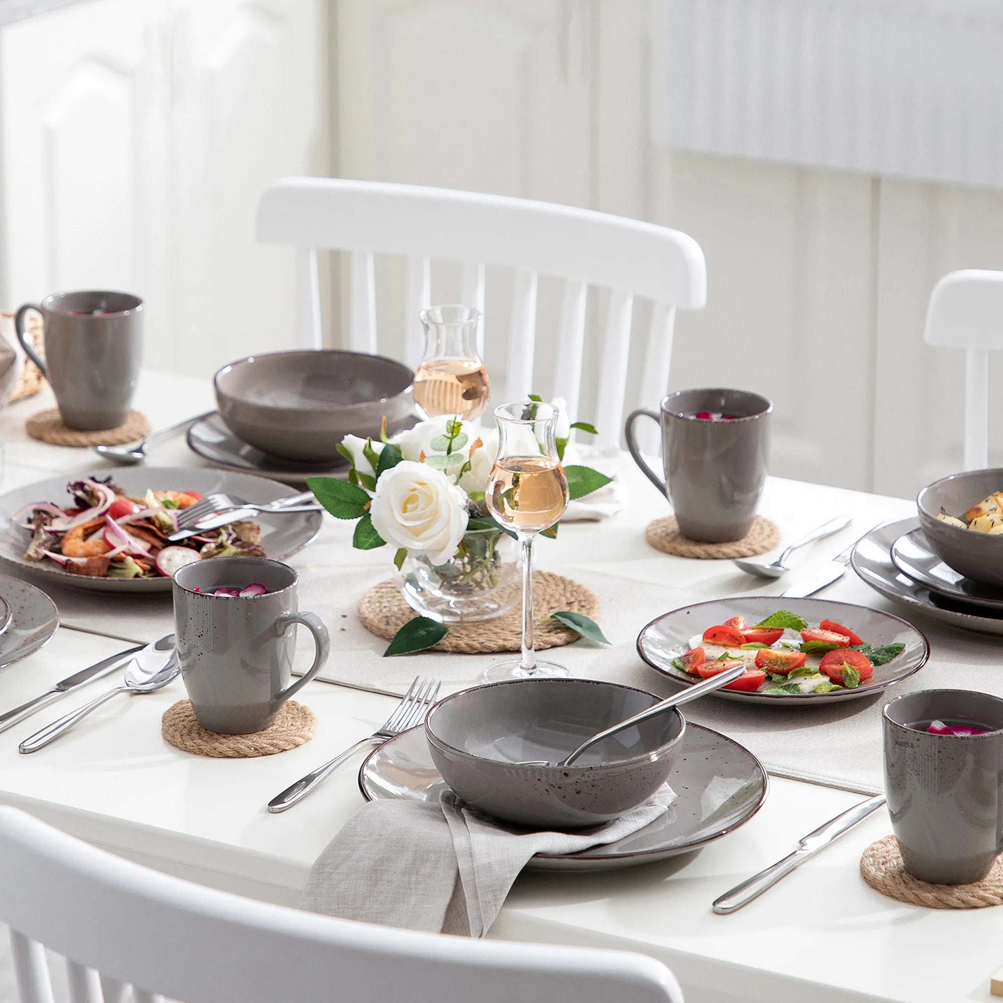 Serviesset 16/32/48-delig – Keramisch Steengoed Servies – Modern & Vintage Design