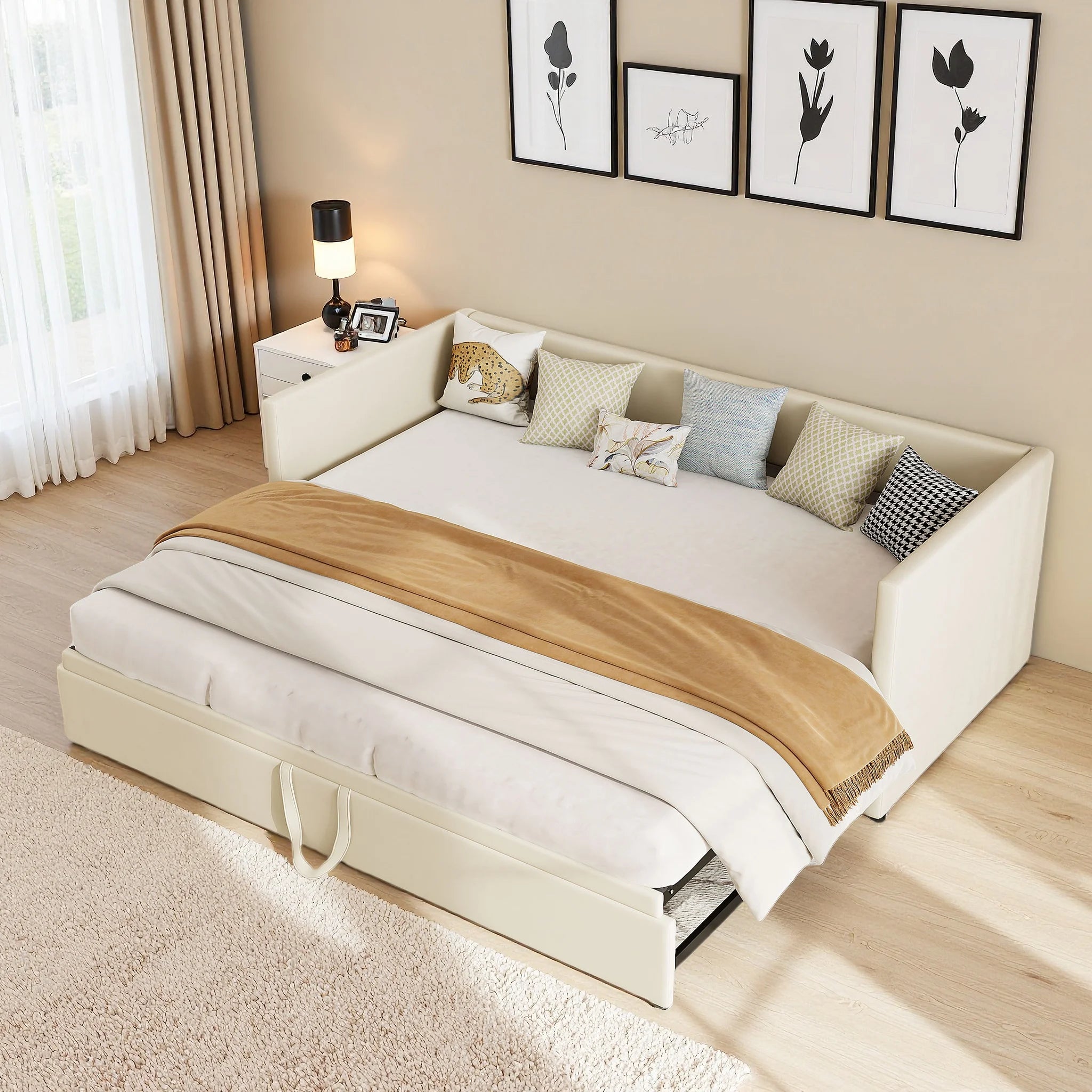 Fluwelen 2‑in‑1 Slaapbank 90×200 cm – Multifunctionele Bank & Bed