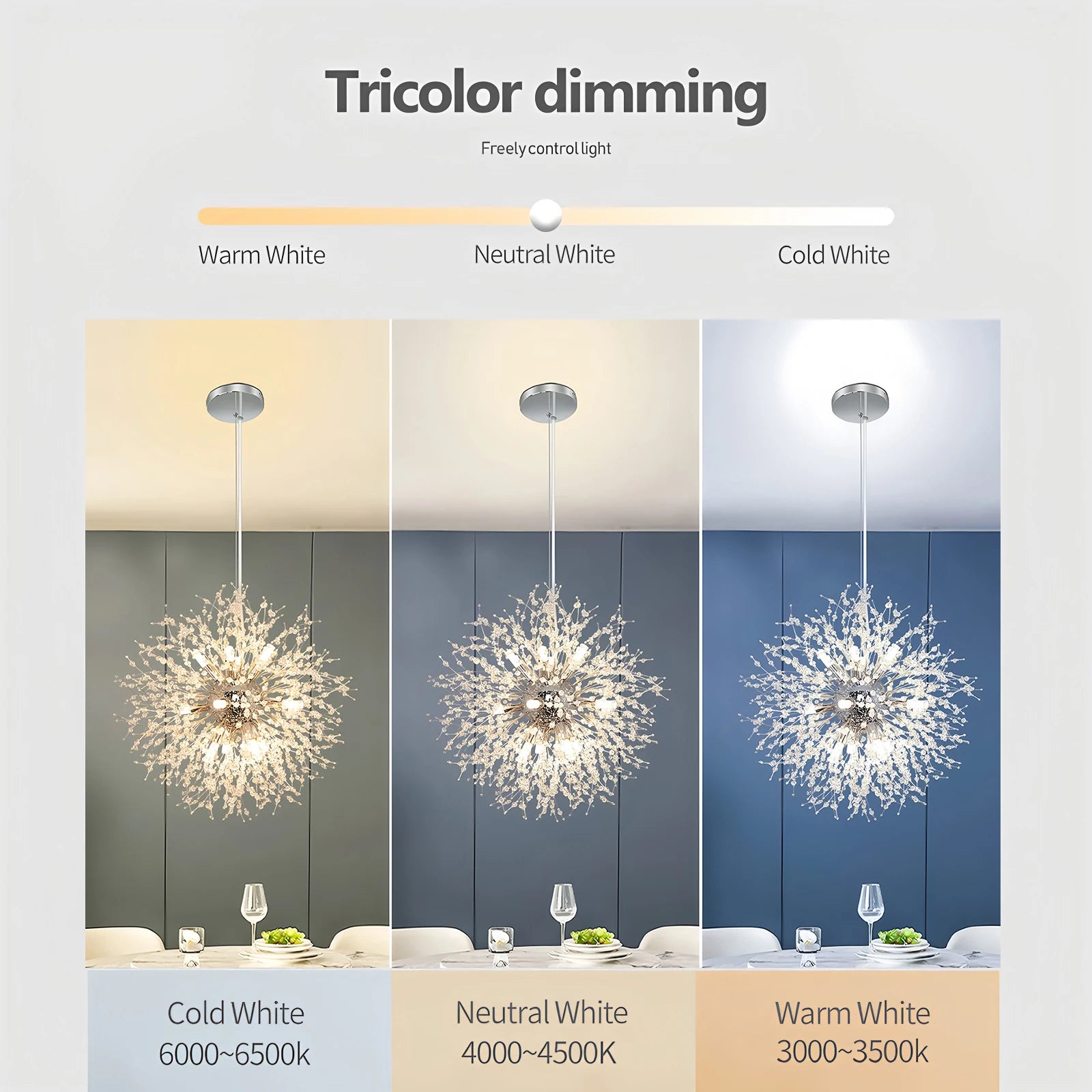 Moderne LED Hanglamp Paardenbloem Kristal – Luxe Kroonluchter Design (Goud/Zilver)
