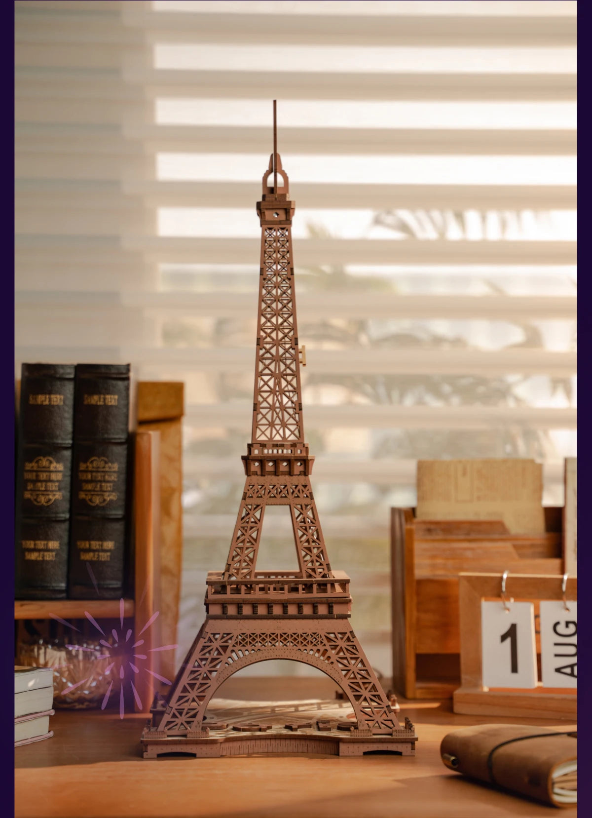 3D Houten Puzzel Eiffeltoren met LED Verlichting – Miniatuur Bouwpakket voor Volwassenen en Tieners – Decoratieve Modelbouw Set