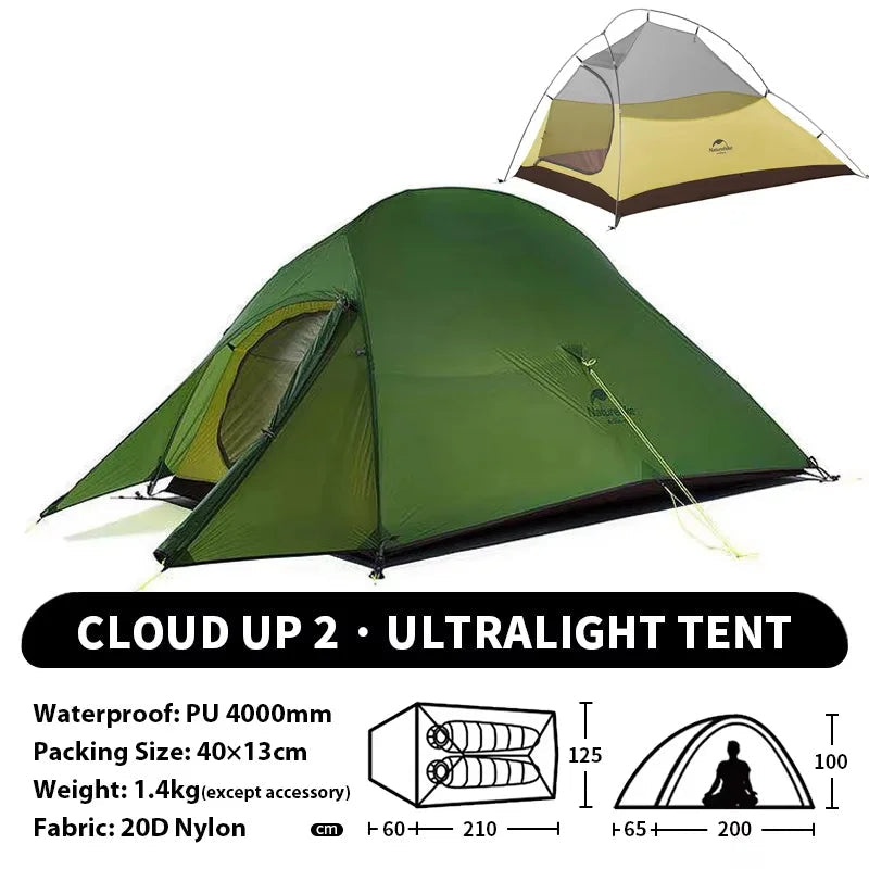 Ultralichte 1-Persoons Fietstent – Waterdichte Trekkingtent voor Backpacken en Kamperen