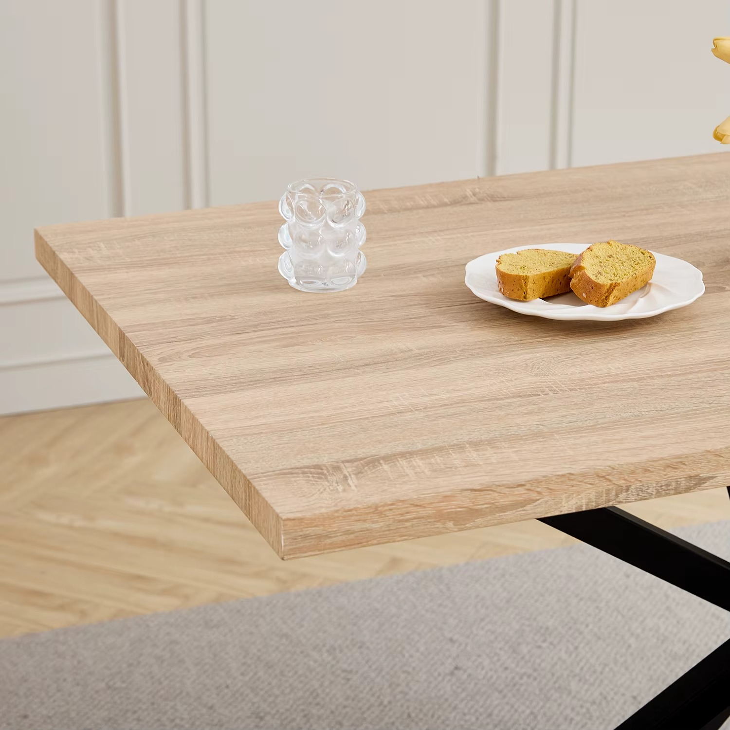 Moderne Rechthoekige Eettafel 140×80 cm – Met Metalen Onderstel voor 4–6 Personen