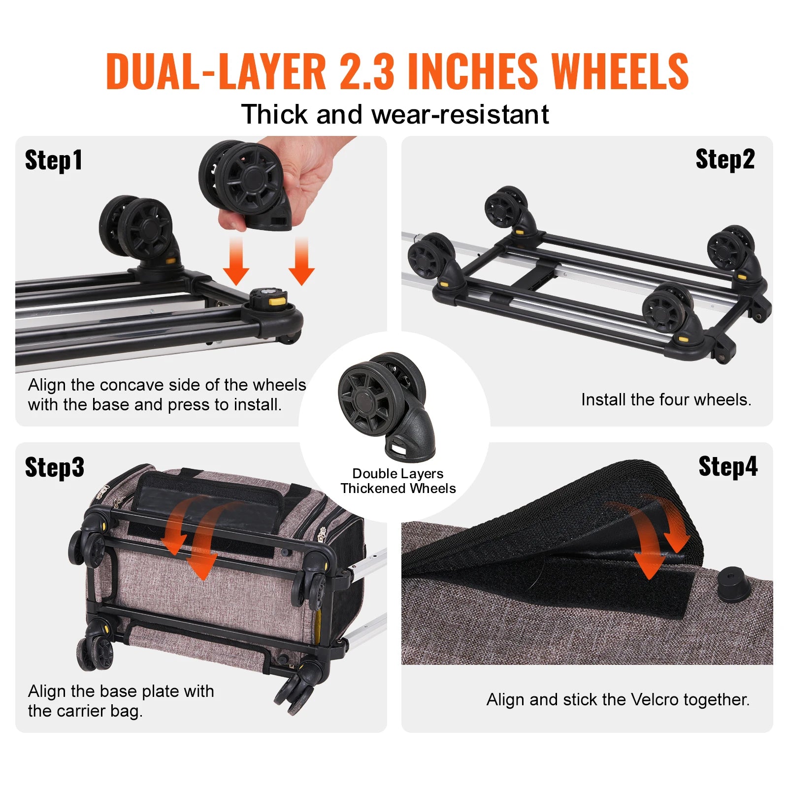 Opvouwbare Reismand voor Kat & Hond met Wieltjes – Comfortabele Trolley Draagtas tot 15,8 kg