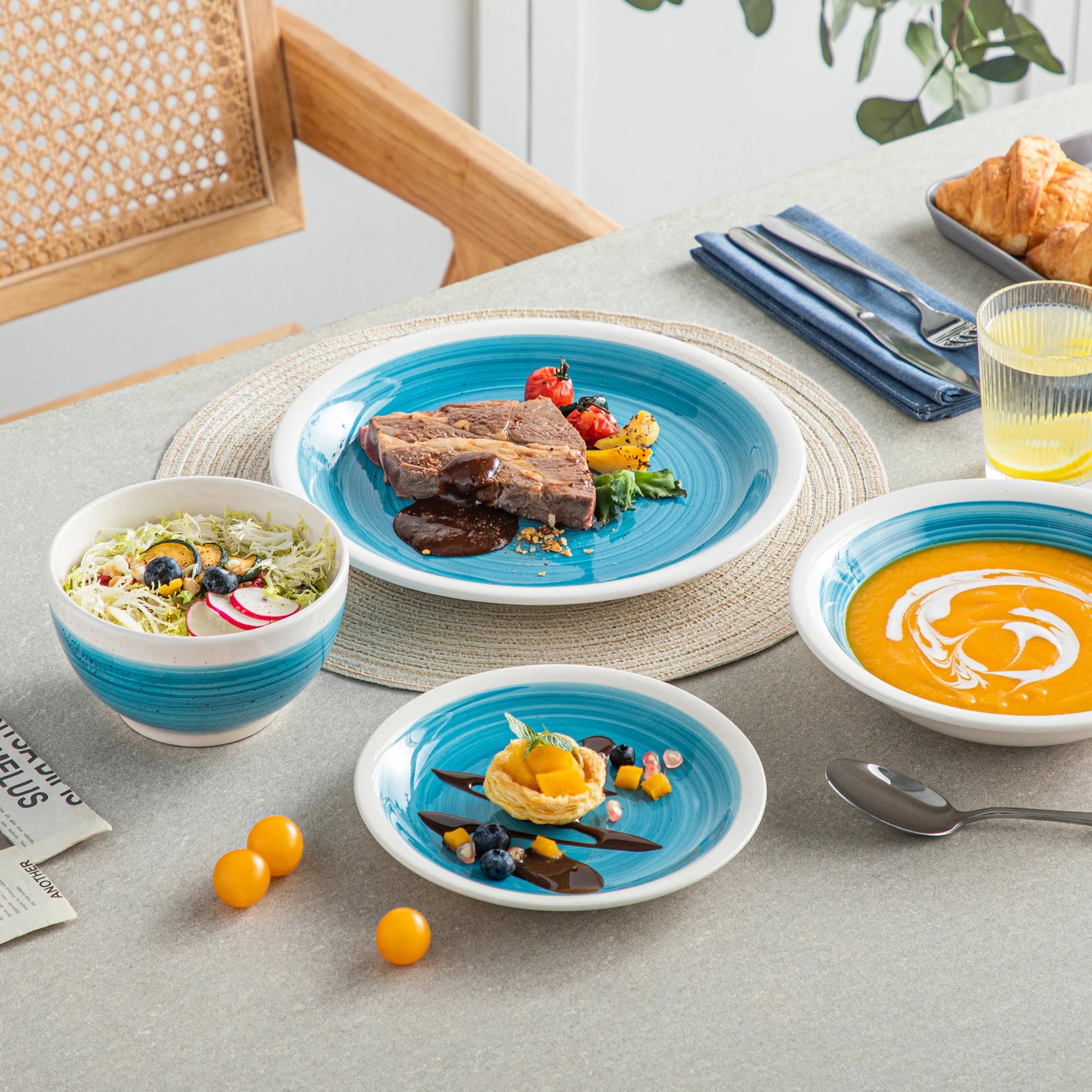 Steengoed Servies Set 16-delig – Duurzaam en Stijlvol Tafelservies voor Dagelijks Gebruik