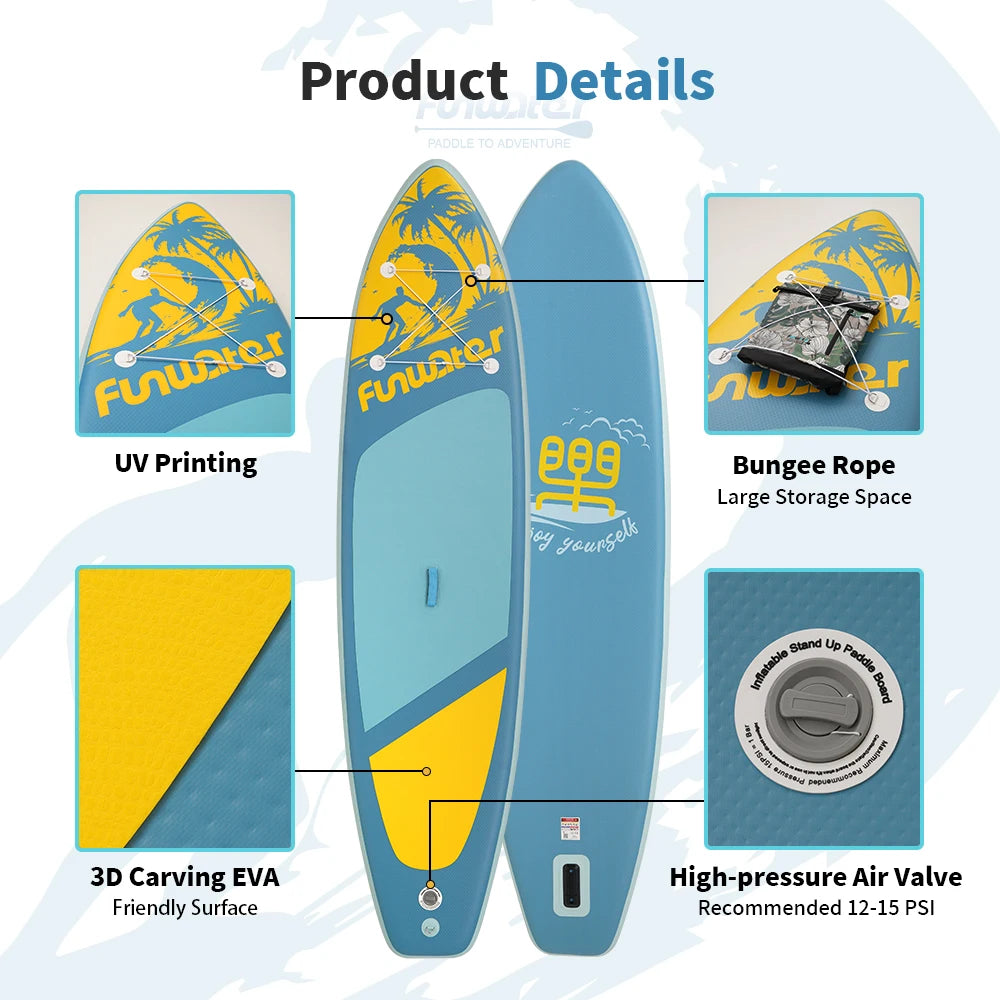 Opblaasbaar SUP Board Set – Stand Up Paddle Board met Accessoires – 350 cm – Complete Paddle Board voor Beginners & Gevorderden