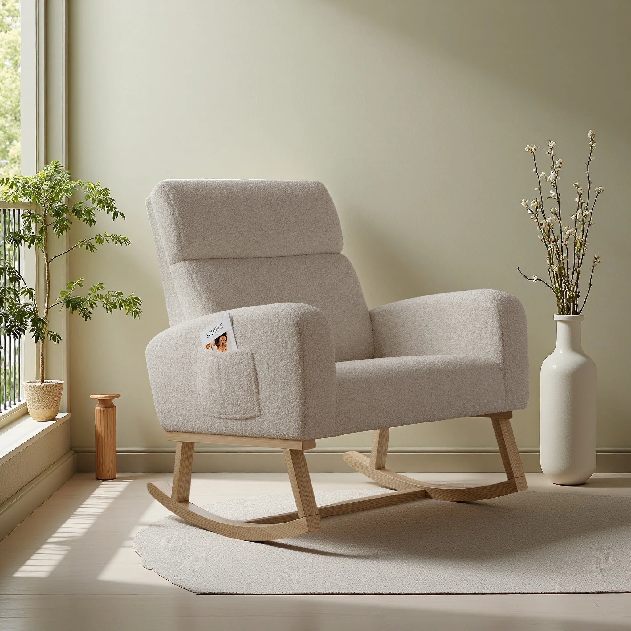 Fluwelen ergonomische schommelstoel – Luxe relaxstoel met comfortabele bekleding en stevig frame