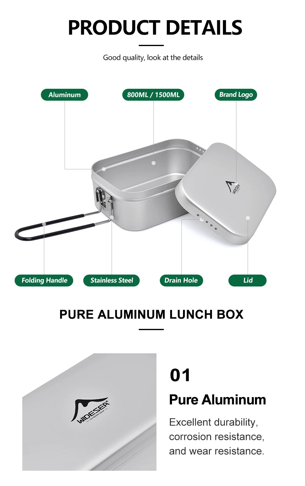 Aluminium Lunchbox & Outdoor Kookset met Drukontlasting – Camping Kookgerei
