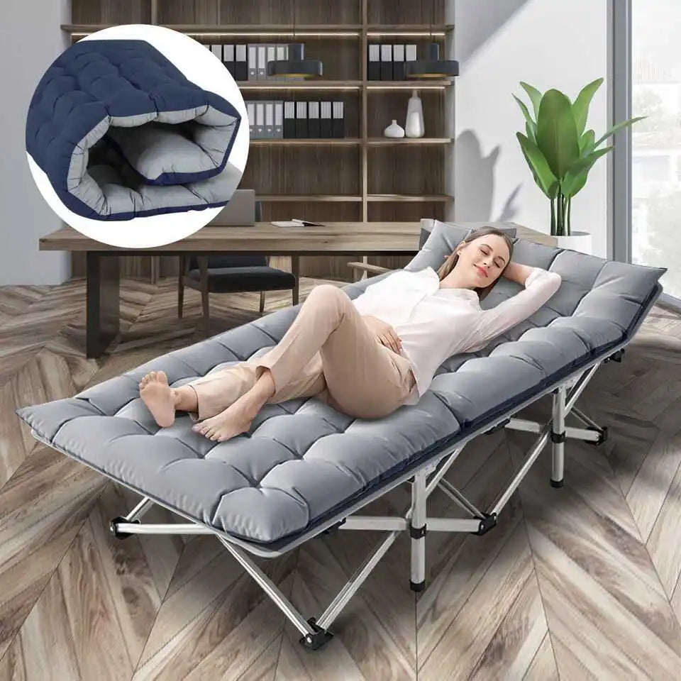 Opvouwbaar Campingbed voor Volwassenen – Sterk, Draagbaar en Inclusief Matras & Draagtas