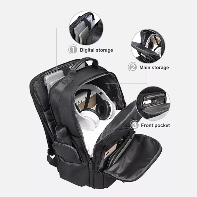 Draagbare Anti‑Diefstal Laptop Rugzak 15.6 Inch – Waterdichte USB‑Oplaad Backpack voor Heren & Dames | Oxford Travel Rugtas 20‑35L
