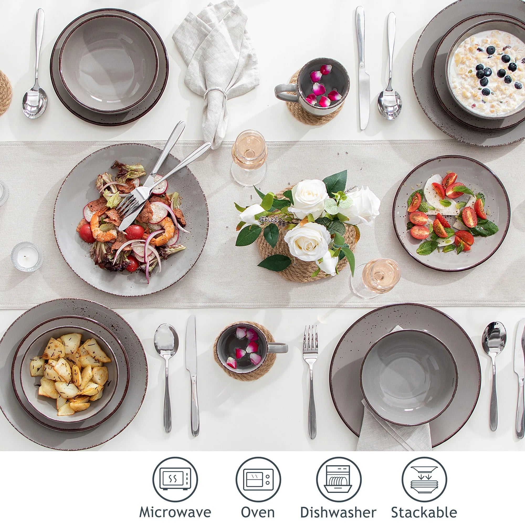 Serviesset 16/32/48-delig – Keramisch Steengoed Servies – Modern & Vintage Design