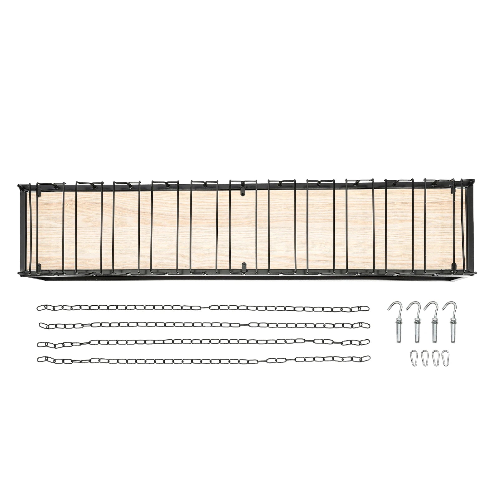 Hangend Wijnrek Industrieel met Glazenhouder – Vintage Plafond Wijnrek Metaal & Hout
