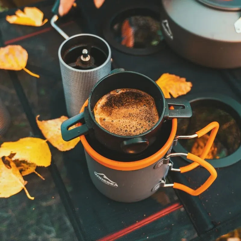 Draagbare Outdoor Camping Kookset Met Koffiefilter – RVS Picknick & Kampeer Servies