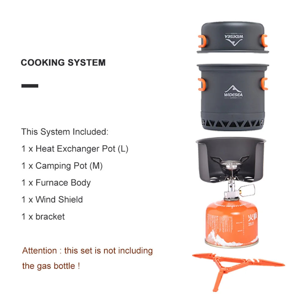 Outdoor Camping Kookset – Lichtgewicht Potten Set 1,3L & 2,3L voor Kamperen