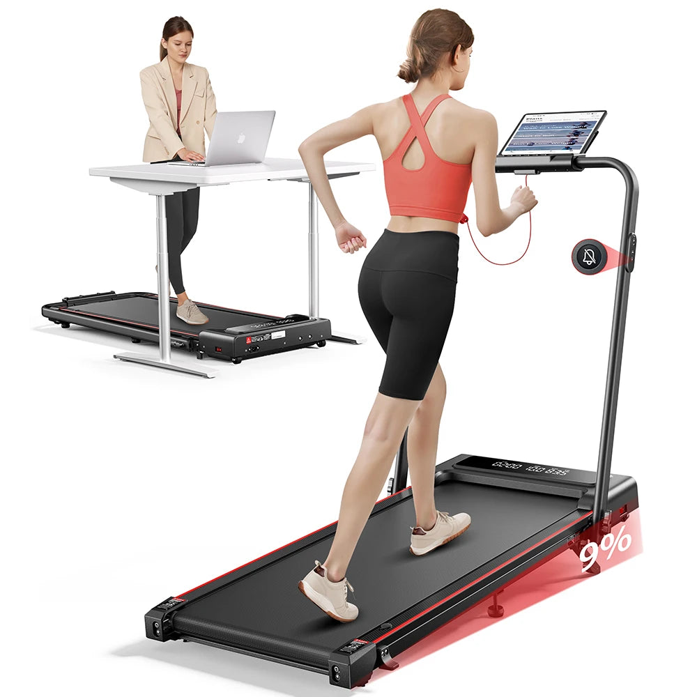 Opvouwbare Loopband 4-in-1 12 km/u – Elektrische Treadmill voor Thuis met Incline en App Bediening