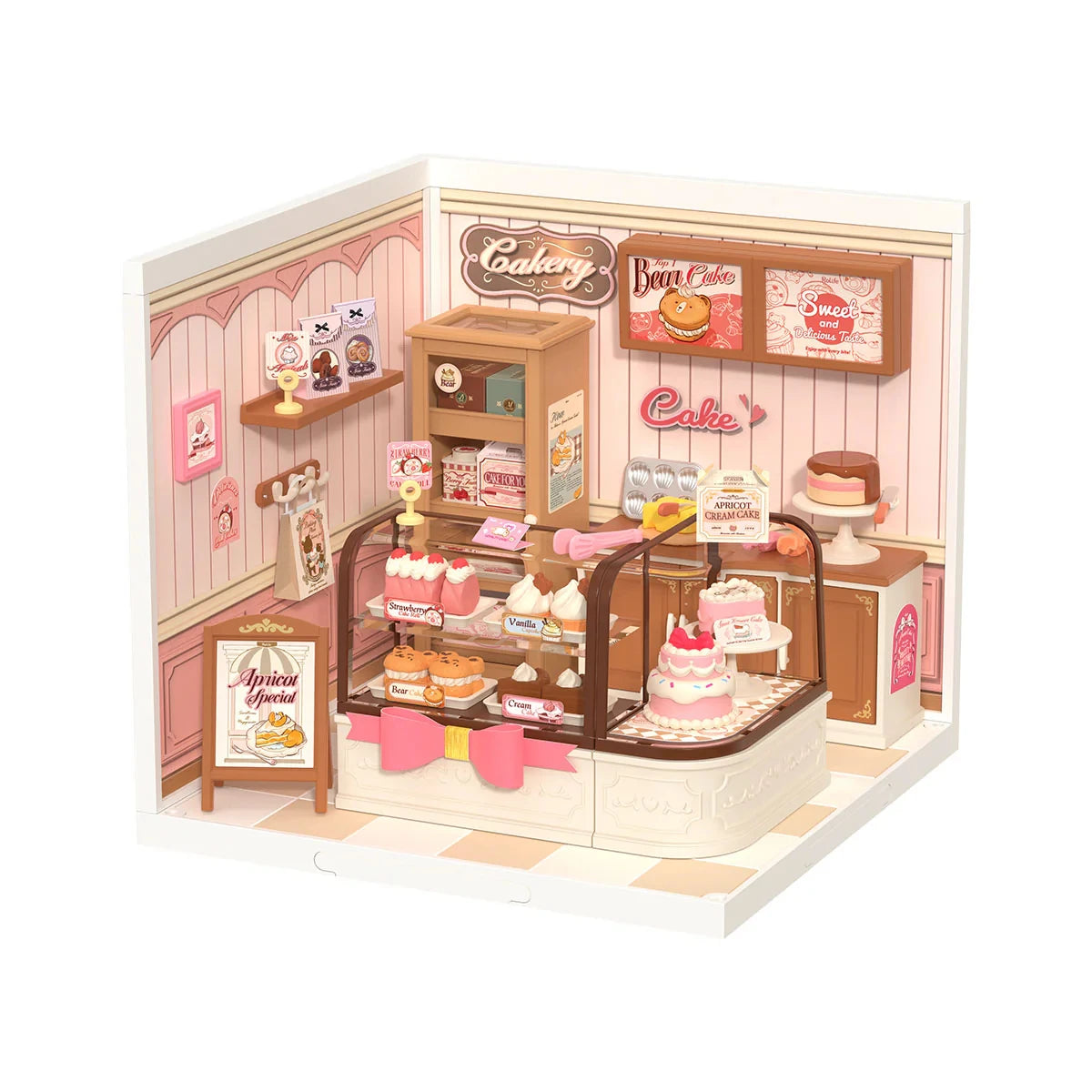 3D Puzzel Miniatuur Roze Slaapkamer – DIY Bouwset voor Creatieve Hobbyisten en Poppenhuisfans