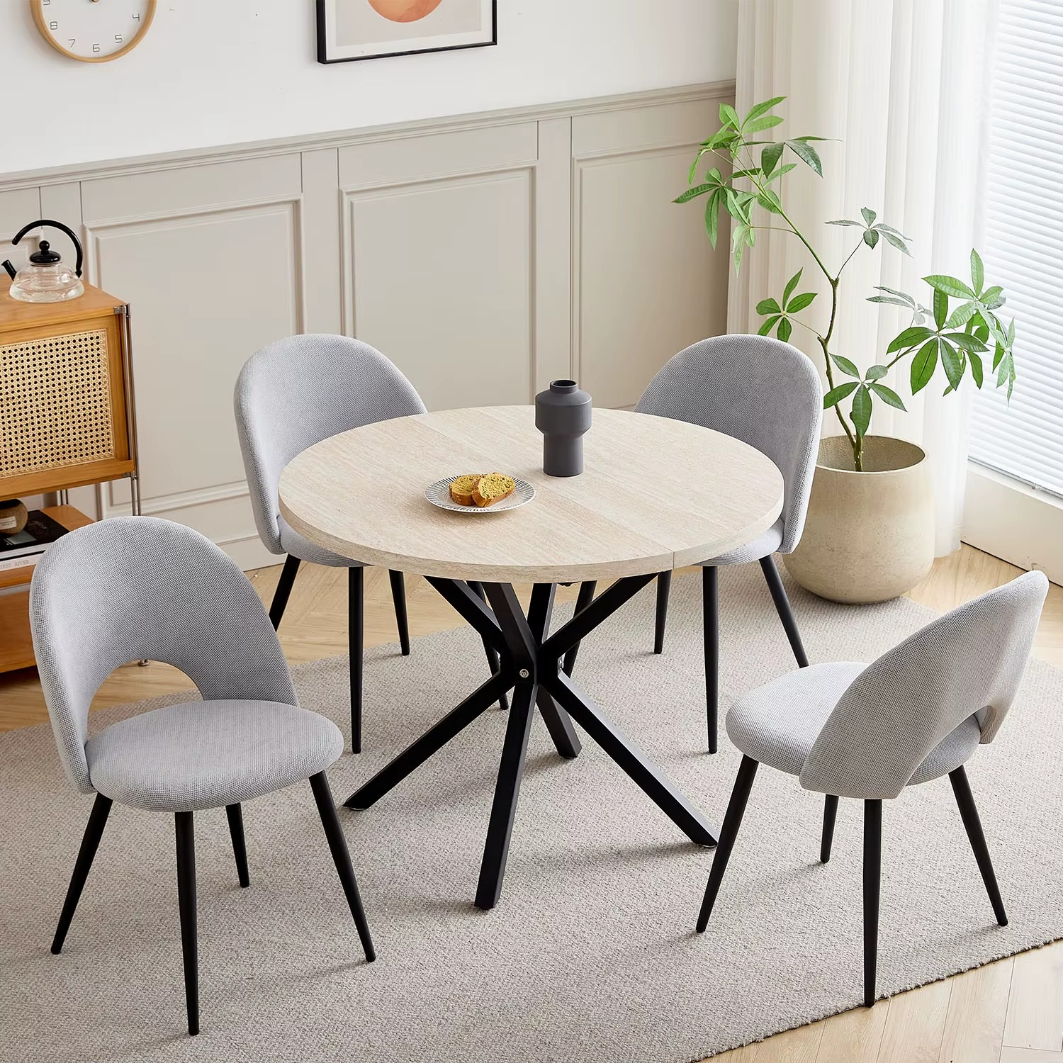 Nordic Ronde Eettafel – Massief Hout, Scandinavische Stijl, 100 cm