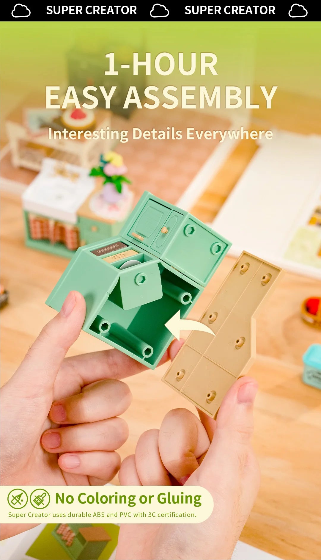 DIY Miniatuurhuis Kit – Creatief Knutselpakket voor Volwassenen en Kinderen – Sfeervol Kerst- en Verjaardagscadeau
