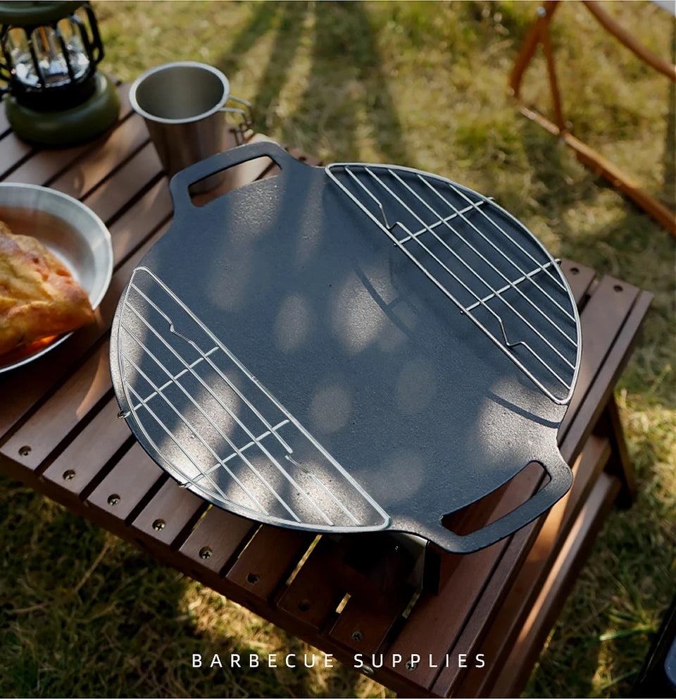 Roestvrijstalen BBQ Grillrek – Anti‑Aanbrand Barbecue Net voor Camping & Outdoor Grill