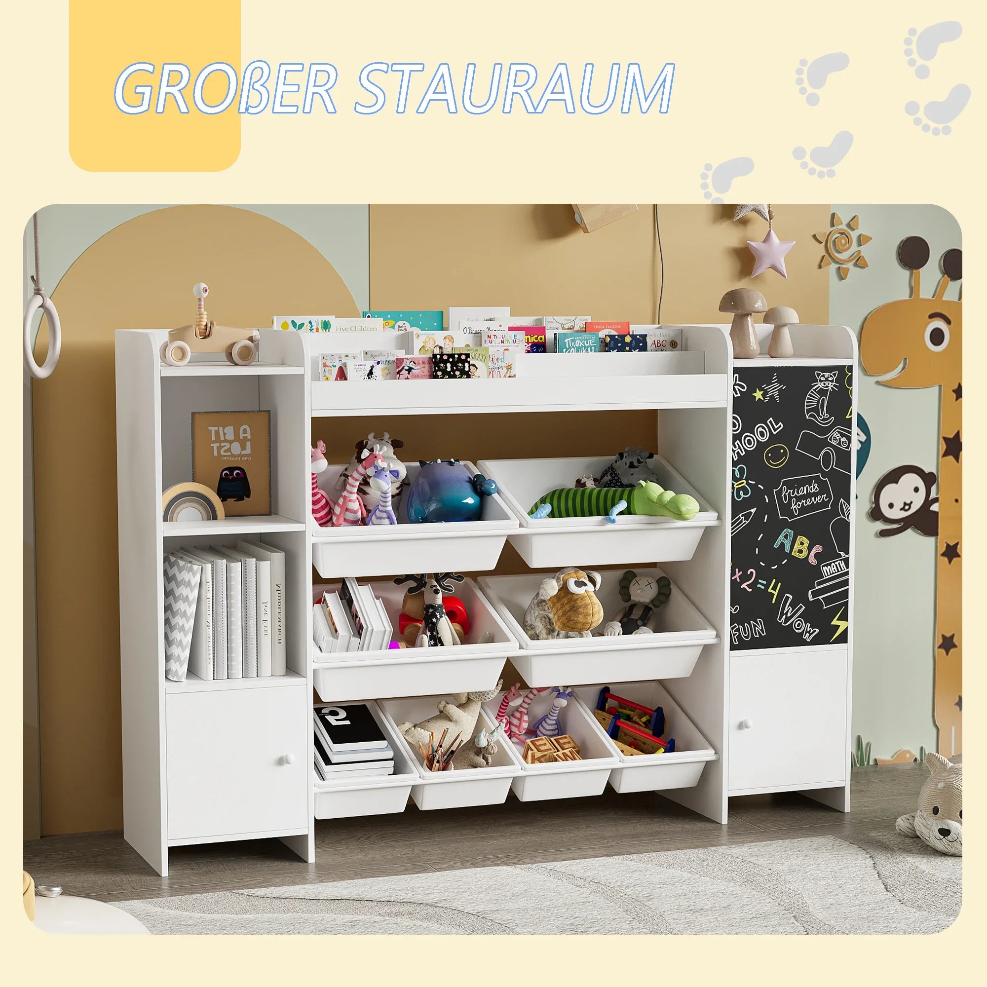Kinderboekenkast met laden en opbergplanken – multifunctionele opbergoplossing voor peuters en kinderen