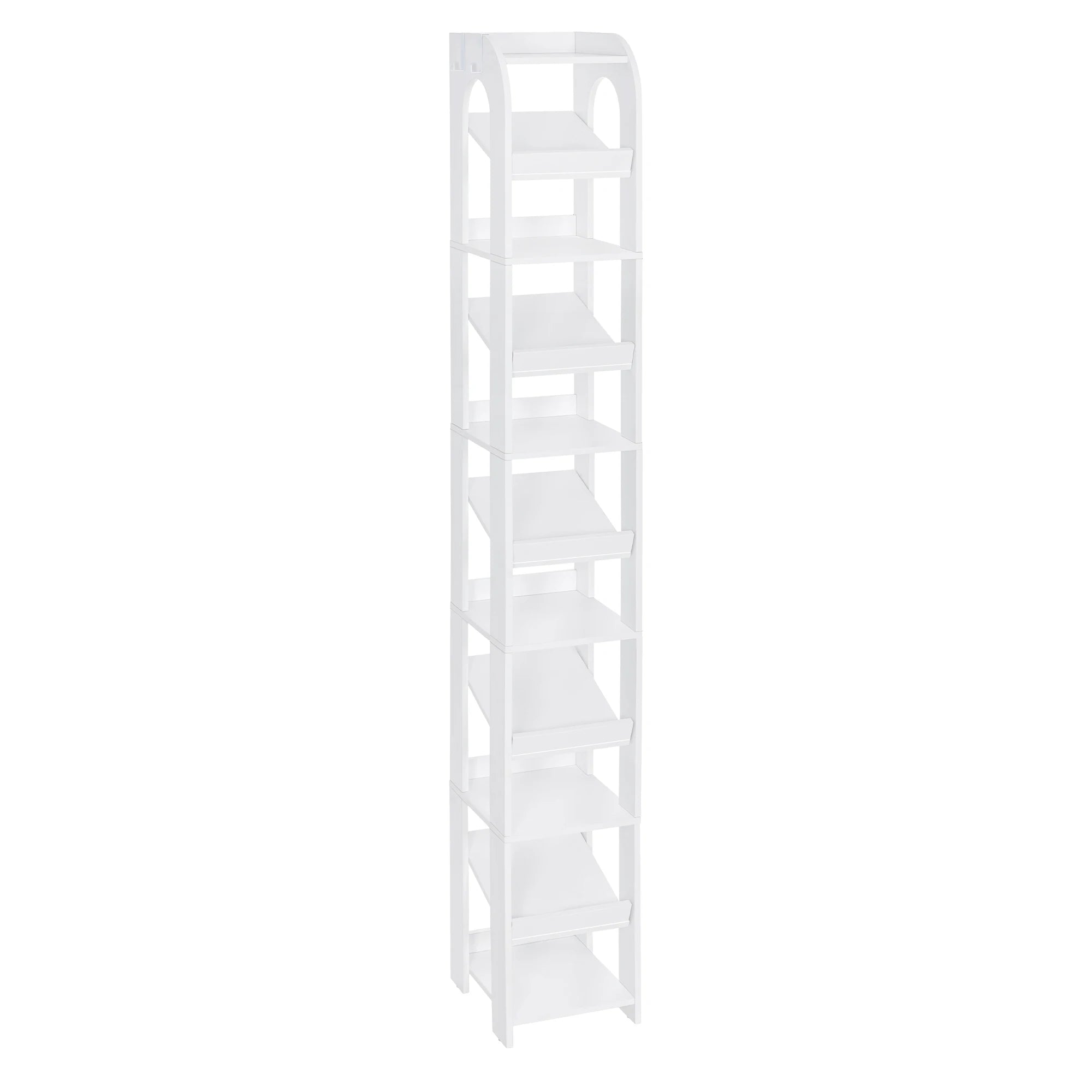 Smalle Schoenenkast 11 Lagen – Verticale Schoenenrek voor Kleine Ruimtes – Houten Schoenen Organizer met Haken