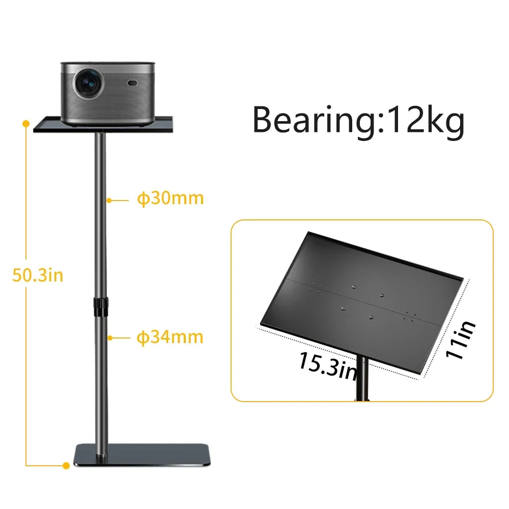 Verstelbaar Projector- en Laptopstatief 145 cm – Draagbaar Bureau- en Studio Statief voor Camera’s, Projectors en Verlichting