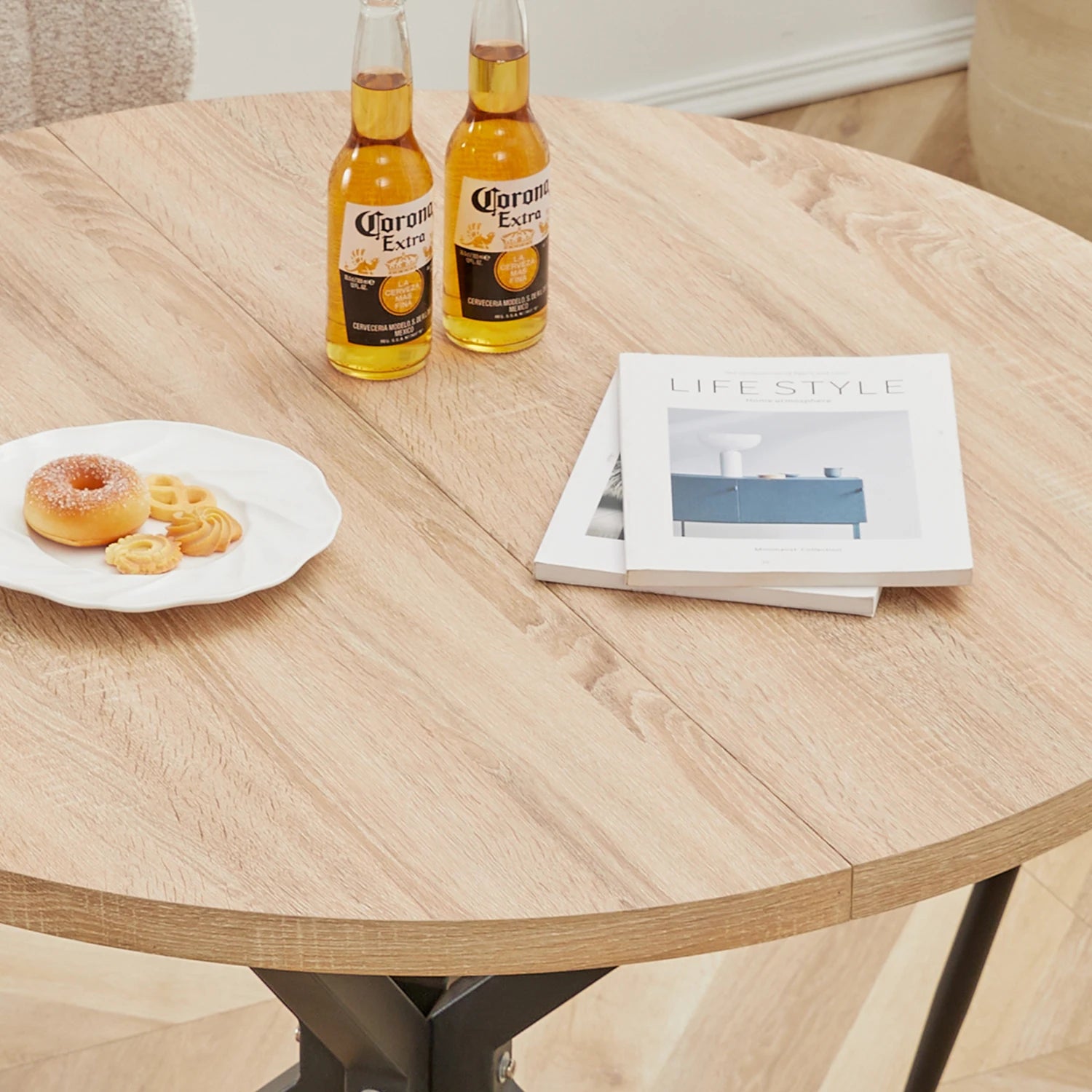 Nordic Ronde Eettafel – Massief Hout, Scandinavische Stijl, 100 cm