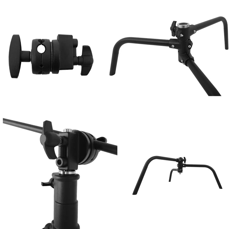 Heavy Duty C-Stand Lichtstatief 2,6M / 3,3M – RVS Fotografie Statief voor Studio, Camera, Softbox en LED Lamp