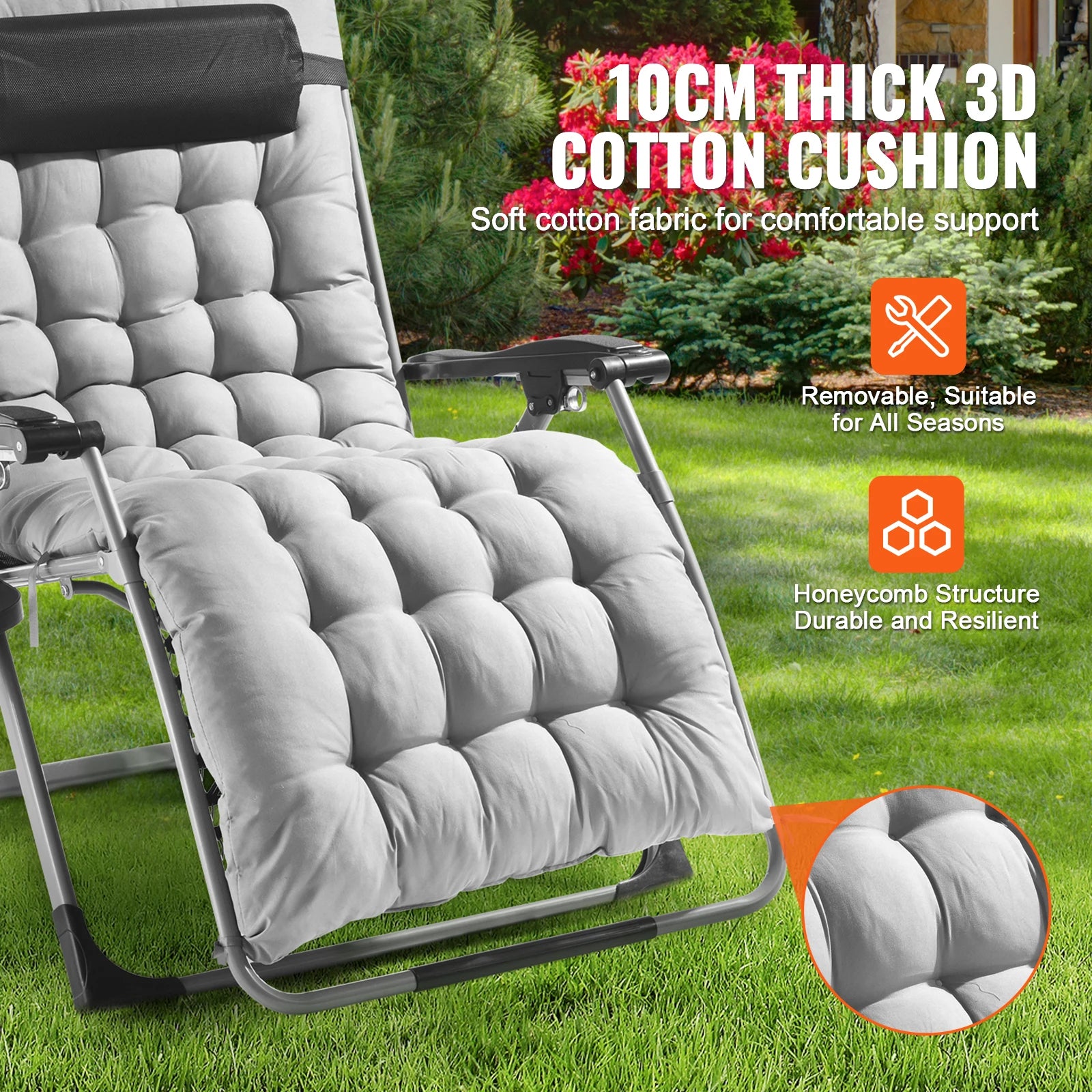 Zero Gravity Stoel Verstelbaar met Kussen & Accessoires – Comfortabele Ligstoel voor Tuin, Camping & Balkon