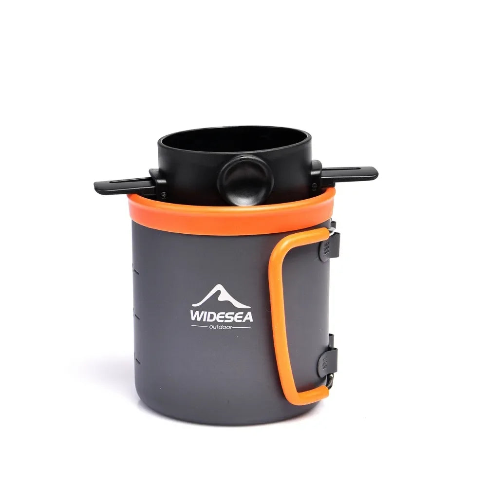Draagbare Outdoor Camping Kookset Met Koffiefilter – RVS Picknick & Kampeer Servies