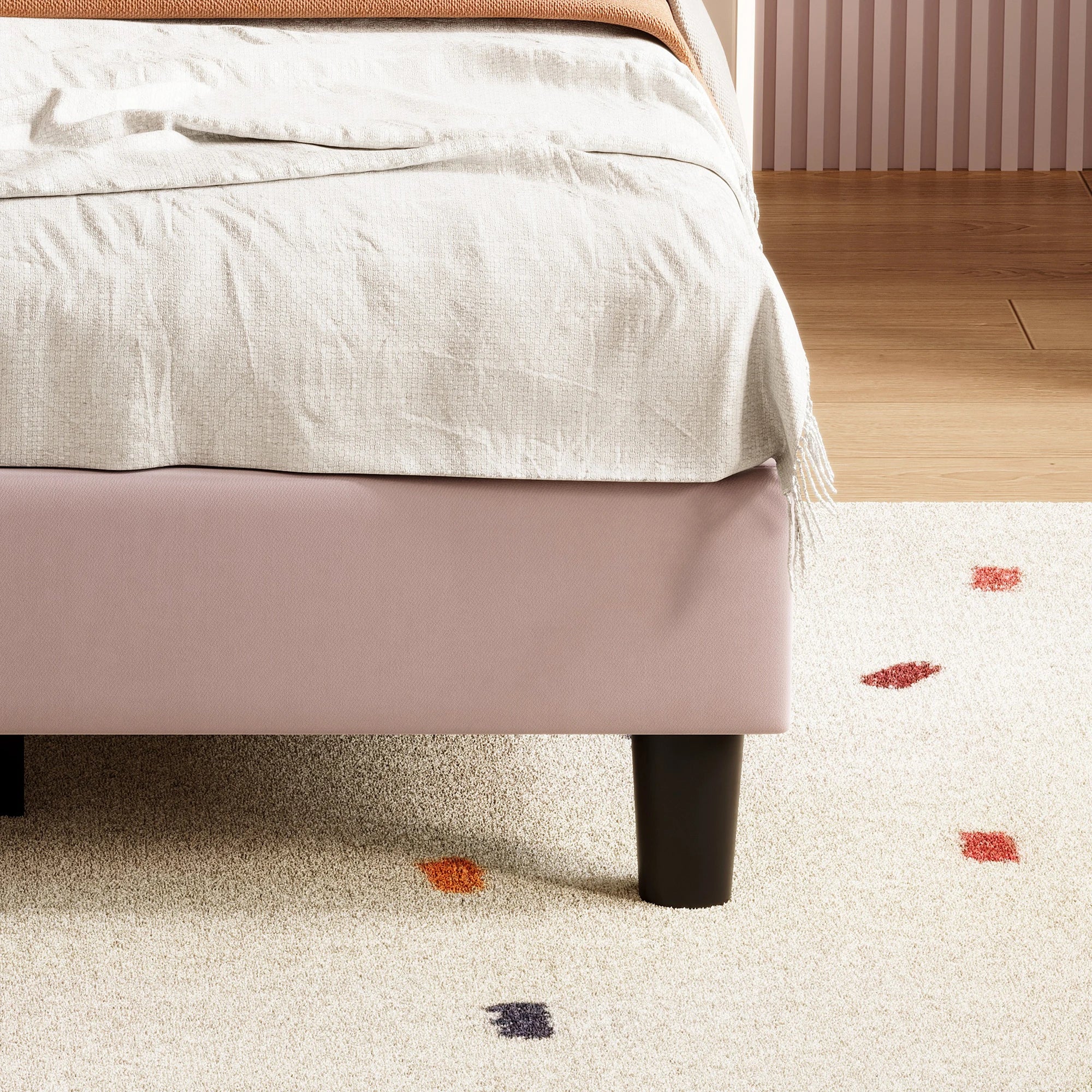 Kinderbed 90x200 Meisjesbed Fluweel Bloemenkroon – Speels & Stijlvol