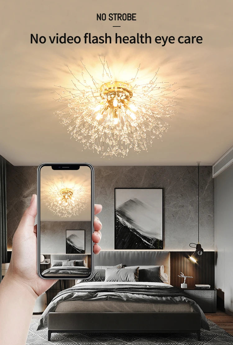 Luxe LED Paardenbloem Plafondlamp – Dimbare Kroonluchter met Afstandsbediening en 3 Lichtkleuren