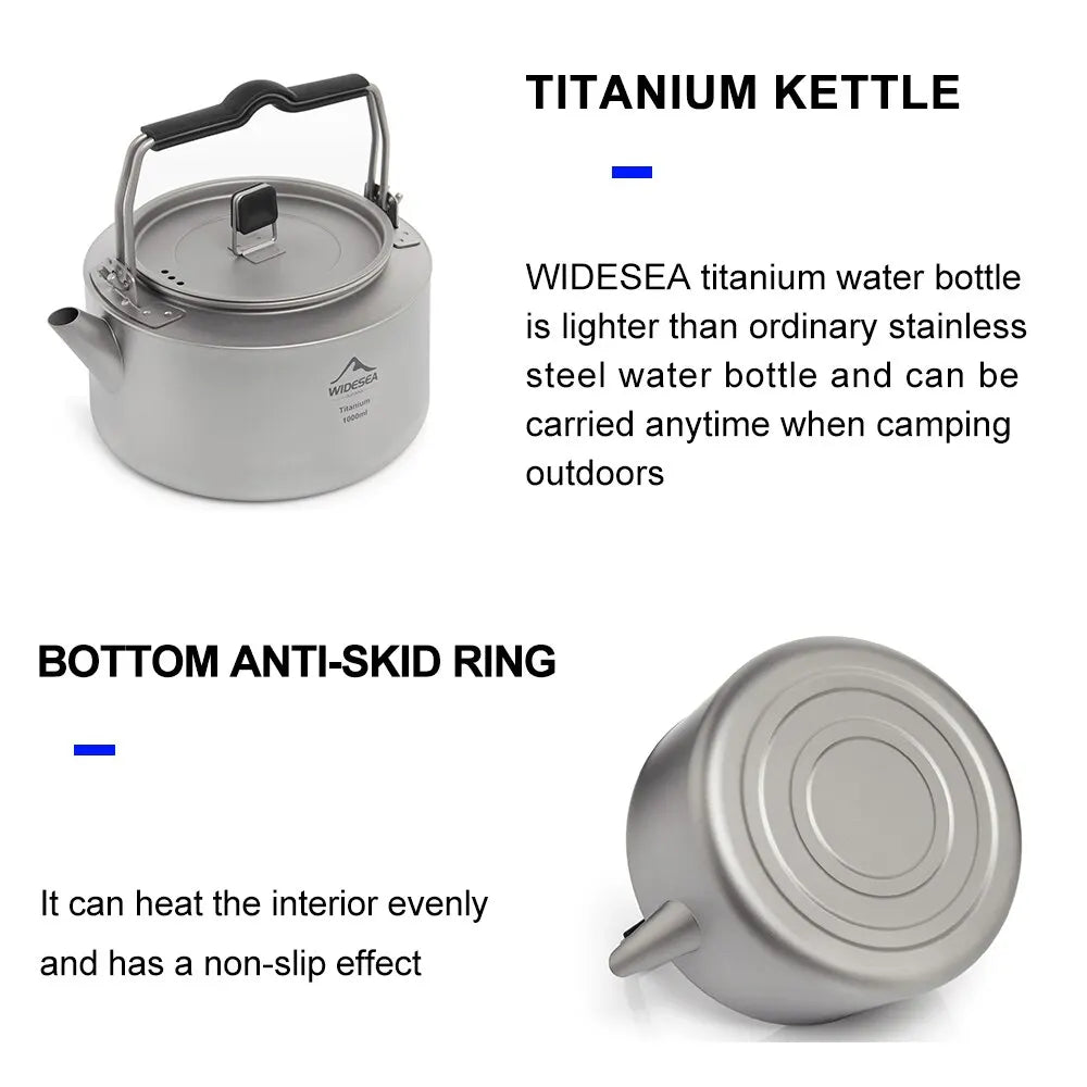 Titanium Outdoor Camping Waterkoker – Ultralicht Water Koken Voor Kamperen, Wandelen & Backpacken