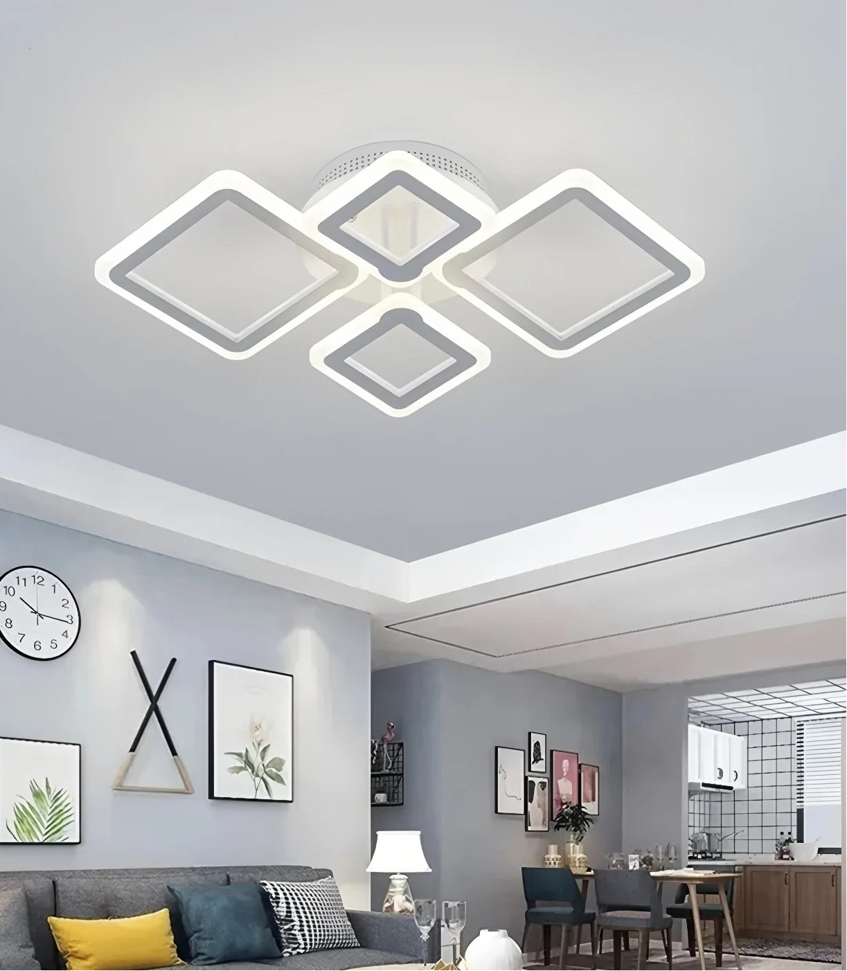 Moderne LED Plafondlamp met Afstandsbediening – Vierkante Dimbare Smart Ceiling Light